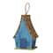 Glitzhome® 12.5" Distressed Wood Birdhouse with Leaves